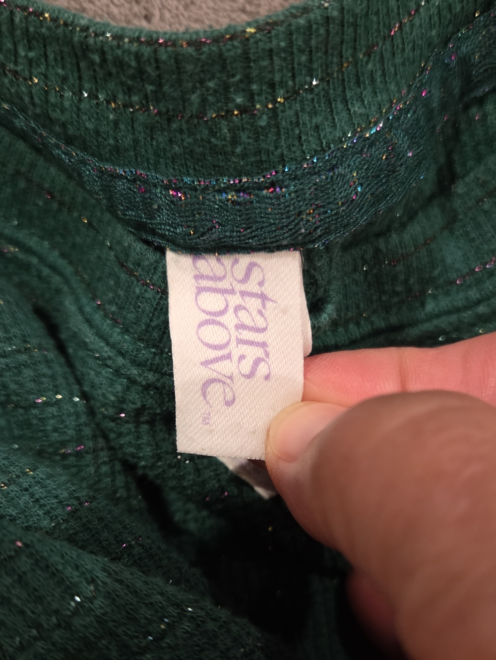 stars above Men's Dark Teal Crewneck Sweater - Picture 5 of 7
